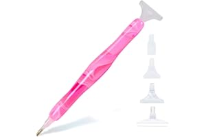 Sonsage Diamond Art Painting Pens for Adult,Pink Resin Pen 5D Applicator Embroidery,DIY Gem Art Pen Jewel Wax Tool Accessories Supplies for Kid
