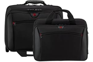 WENGER Potomac Ensemble de 2 Bagages pour Ordinateur Portable 17 Pouces, Sacoche Amovible pour Ordinateur Portable 15 Pouces, 23 l, Femmes Hommes, Bureau Affaires Voyages, Noir, 600661