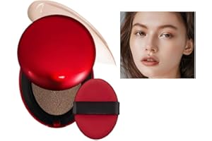 SONGVISON Fondotinta Super Fit Cushion Texture leggera, finitura semi-opaca Copertura costruibile per 72 ore.impermeabile, trucco trasparente Red+Shell+Air si concentra sul mantenimento di un'ottima copertura