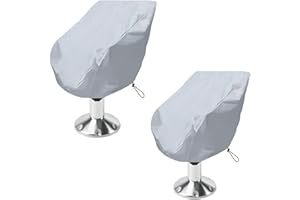 COOSOO Confezione da 2 coprisedili per barca, impermeabili, resistenti, resistenti alle intemperie e ai raggi UV, per barche Ponton, piedistallo, in tessuto Oxford 420D, rivestimento protettivo