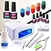 5pcs Soak Off Gel Polish Set UV LED Temperature Colour Changing Gel Polish Top and Base Coat Set 36W UV LED Nail Lamp Cleanser Plus Manicure New Starter Nail Art Tool Kit by CLAVUZ