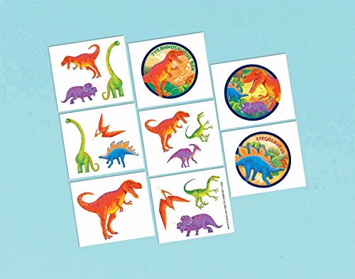 Dinosaurier 16 Stk Tattoos - Hauttattoos für Kinder 2 x 8 Motive