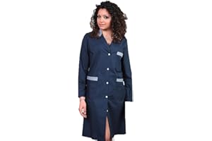Fratelliditalia Blouse de travail bicolore, pour femme, pour nettoyage domestique, ouvrière, opératrice production alimentaire