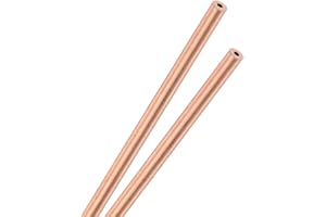 M METERXITY 2-Pack 300mm Copper Round Tube, 2mm OD 0.5mm Wall Thickness Copper Seamless Tubing for Construction/Machining/DIY Crafting, Metal Straight Pipe [0.08x0.02x12IN]