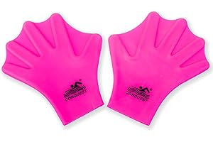 EXCEREY Swimming Gloves Silicone Webbed Swim Training Gloves Web Gloves Swimming Water Gloves for Kids and Unisex Adult (one Pair)