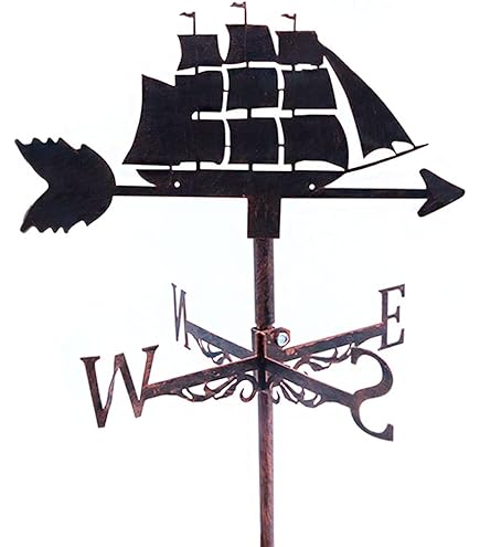 Banderuola In Rame Con Gigli | Striscione Decorativo Per Esterni | Rosa Dei Venti 46cm - Foto 2