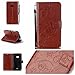 Produktbild Jepson Nokia Microsoft Lumia 535 / n535 (5,0 Zoll) Hülle, Leadertasche Premium Lederhülle Flip Case im Bookstyle Folio Cover Kartenfächer Magnetverschluss und Standfunktion Leder Schale Etui für Handytasche Schutzhülle Prägung Schmetterling Muster.