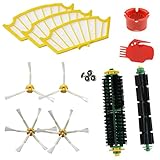 1 pack de cepillos centrales verdes (rodillos) de goma y de cerdas. Adaptados especialmente para tu Roomba serie 500.