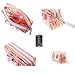 Donalworld Women Stripe Comestic Makeup Bag Bowknot PVC Toiletr Organizer Tote Pink