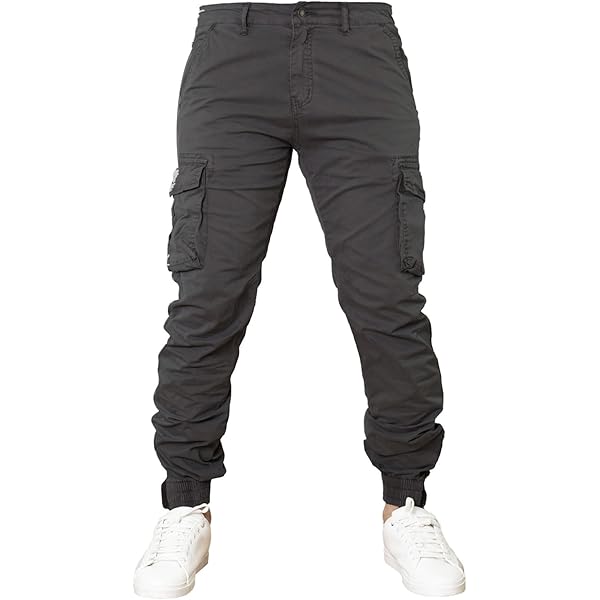 riverso RIVLoris Cargobroek voor heren, lang, regular fit, cargobroek, trainingsbroek, vrijetijdsbroek, zakken, rood, blauw, zwart, groen, S, M, L, XL, XXL, 3XL, 4XL, 5XL, Turpid Blauw, M