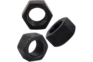 Yudesun Hardware Fasteners Tools Hex Lock Nuts - Carbon Steel Hexagon Head Thread Insert Locking Nut Black M16 x 1.5mm Pitch