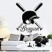 Produktbild ZHUWall Personalisierte Name Wandtattoo Baseball Sport Aufkleber Kunst Aufkleber Vinyl Muurstickers Home Decor Kinderzimmer Abnehmbare Wandbilder   42X48 cm