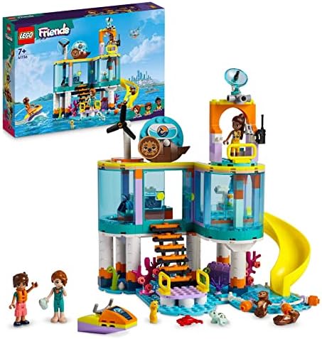 LEGO Friends Centro di Soccorso Marino, Set Veterinario Giocattolo per la Cura degli Animali, Giochi per Bambine e Bambini da 7 Anni con Lontra, Cavalluccio Marino e Tartaruga 41736