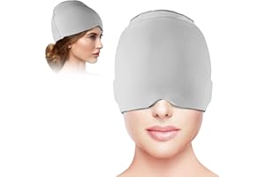 SOOEZ Kopfschmerzen-Linderung, Migräne, Eisbeutel für Verletzungen, wiederverwendbare Migräne, Linderung von Kopfschmerzen, tragbar, komprimierte Therapie, Kopfschmerzlinderung, Fieber, Stressabbau (grau)