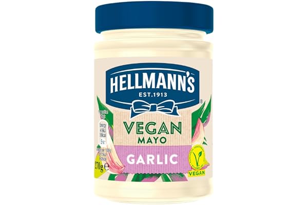 Hellmann's Vegan Garlic Mayo condiment for sandwiches, wraps and salads 270 g (Pack of 6)