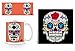 Produktbild Set: Totenköpfe, Schubert Der Mexikanische Totenschädel Mit Diamanten Und Sonnenbrille, Mulga Foto-Tasse Kaffeetasse (9x8 cm) Inklusive 1 Totenköpfe Poster-Sticker Tattoo Aufkleber (9x9 cm)