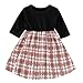 Produktbild Livoral Mädchen-Kind-Gitter-Lange Hülsen-Partei-Prinzessin Dress Baby Kids Dress Clothes(Schwarz,110)