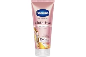 Vaseline Gluta-Hya Dewy Radiance Lotion for Face & Body | Gives Brighter Skin | Glutathione & Niacinamide Infused Moisturizer, 200ml