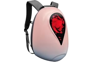 SOUUXIU Mochila LED Mochila para Montar Casco de Motocicleta Cáscara Dura Impermeable