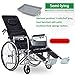 Produktbild HEIFEN Tragbarer Rollstuhl, faltbar, PU-Leder, Anti-Back-Turn-Design, ideal für ältere Menschen, ergonomisch, Vollgummireifen, 25-Zoll-Sitzbreite Half Lying