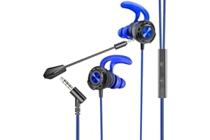 BENGOO G16 Gaming-Ohrstöpsel, Gaming-Headset in Ear, Gaming-Ohrhörer mit Dual-Mikrofon, Stummschalt- und Lautstärkeregler, Gaming-Kopfhörer für PC, Handy, PS4, 5, PlayStation, 3.5-mm-Klinkenstecker