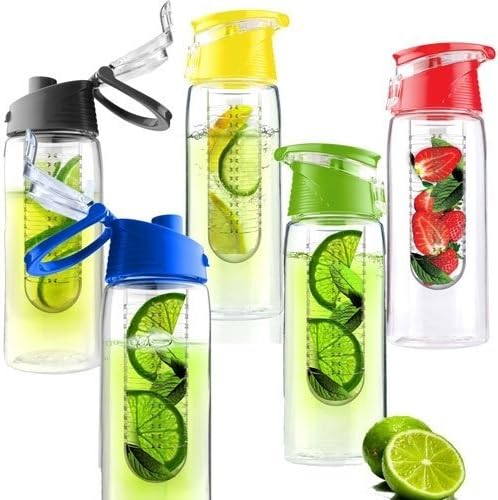 Rock Tennis 750ml BPA FREE Tritan Plastic Fruit Infuser Bottle with Handle. Removable Infusion Tube