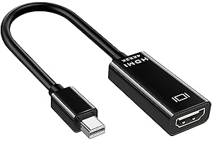 KSYWYDU Adaptateur Mini DisplayPort vers HDMI 4K 30Hz, PD vers HDMI Compatible pour MacBook Air Pro Microsoft Surface Pro Dock Moniteur Projecteur avec Connecteurs Dorés et Boîtier Aluminium