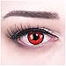 Produktbild Farbige rote schwarze Red Lunatic Crazy Fun red Motivlinsen. Kontaktlinsen crazy cosplay contact lenses 1 Paar. Perfekt zu Fasching, Karneval und Halloween. Mit gratis Linsenbehälter