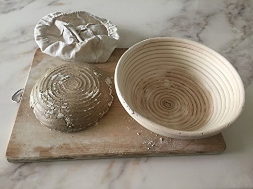 Gärkörbchen rund, ø 25 cm ,Höhe 8.5cm, frei liner(1000g Teig)+ frei Silikon Spatel - 3