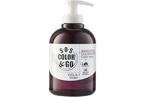 S.O.S. COLOR & GO Alama Professional S.O.S Color&Go Maschera Colorata Ravviva Colore Viola, Maschera Nutriente, Ravvivante, Riflessante Tonalizzante per Capelli Naturali, Colorati e Con Mèches, 300 ml
