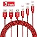 Produktbild V-CEN Lightning Kabel iphone Ladekabel 3Pack 1M/1.8M/3M Aus Nylon Lightning Datenkabel fuer iPhone 7/7 Plus/6s/6s Plus/6/6Plus/5s/5c/5, iPad - Rot