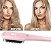 2-in 1 Ionic Hair Straightener Brush MCH Heating Hair Straightening Irons with Free Heat Resistant Glove and Temperature Lock Function (Golen Pink)