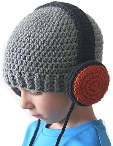 FALAIDUO Baby Wool Knitted Shark Hats Baby Hooded Caps for 2-7 years (Gray)