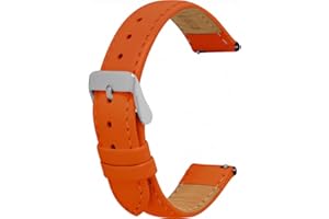 Toff London Ladies Leather Watch Strap, Quick Release with Silver Metal Buckle, Band Width 18mm