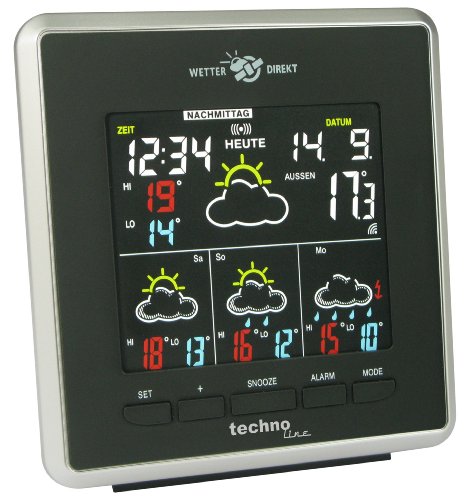 Technoline, WetterDirekt Wetterstation WD 4026 mit Innen- und Außentemperaturanzeige sowie Wettervorhersage für 4 Tage - 4