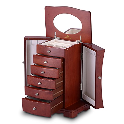 HERITAGE moderner Holz Schmuckkasten, Kirsch Schmuckschatulle Speicherorganisator - 2