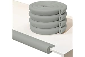FOZOBAIY Protections de Bords en Forme de U pour Table Basse en Verre, Bande de Protection Contre Les Bébés, Protection d'angle pour Enfants, Convient pour Meubles de Bureau (Ronde(Gris Type U))