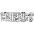 OnlineStreet Silver Sparkle Ornament Bling Crushed Diamond | Crystallized Home Tea Light Candle Holder Stand | Home Decor Accessories | Design Ornament with Two Holders (Friends), S (LP48056-FRIENDS)