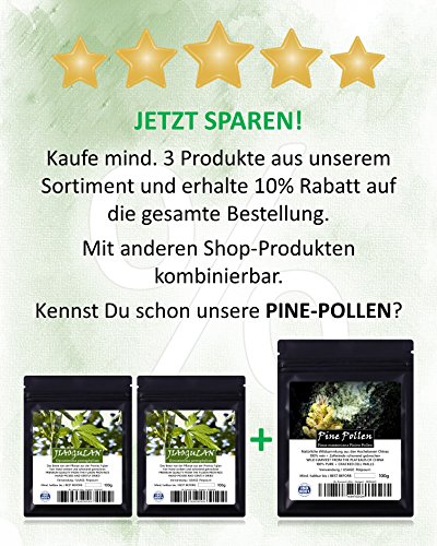 JIAOGULAN (Unsterblichkeitskraut) – Natürliche Wildsammlung | TOP-Qualität vom Original | ISO-9001-zertifiziert + laborgeprüft | 100g - 3