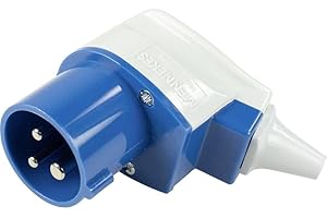 as - Schwabe Spina CEE ad angolo 230 V / 16 A / 3 poli - Spina CEE a 3 poli (ad angolo) - spina per caravan - spina per esterni adatta per uso esterno - IP44 - Made in Germany I 61481