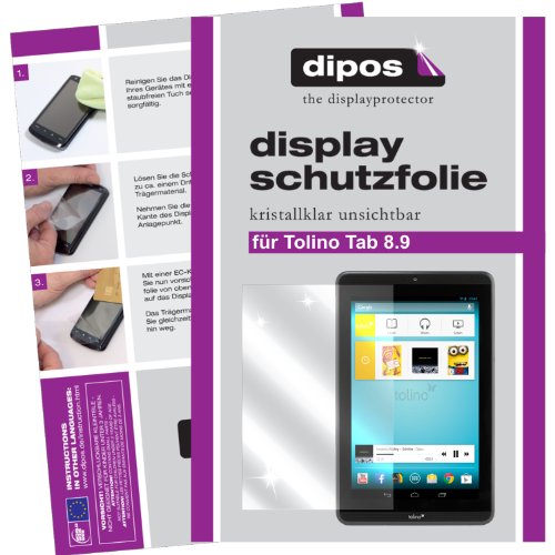dipos Tolino Tab 8,9 Schutzfolie (2 Stück) – kristallklare Premium Folie Crystalclear - 2
