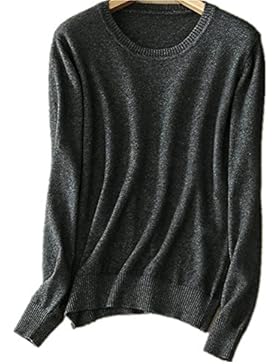 MMYOMI Damen Damen Rundhals Kaschmir Strickwaren Langarm Pullover Bluse Jumper Tops Strickpullover