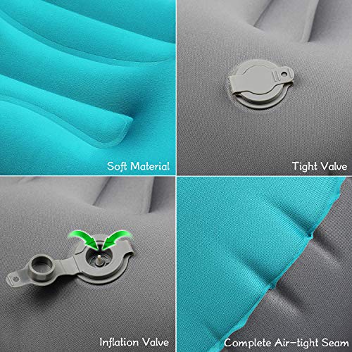 Aufblasbares Camping Kissen,Aufblasbares Kopfkissen,Leichtes Reisekissen Luft-Kissen,Camping Pillow für Camping, Reise, Draußen Bequemen Schlaf Kissen … (Blau) - 3