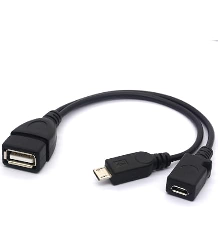 Cavo Adattatore USB OTG Micro USB 2.0 Con Alimentazione Esterna – 20cm, Per Tastiere, Mouse, HD E Fire TV Stick