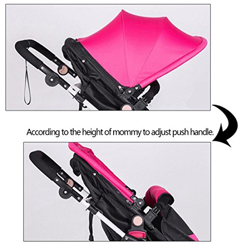 Beautylife66 Baby Storller Kids Pram Trolley Walker Foldable Pushchair Rose