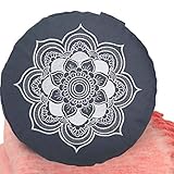 maylow Yoga mit Herz Meditationskissen Yogakissen Celine Madeleine Bio-Dinkelspelzen Bezug waschbar Kordelzug