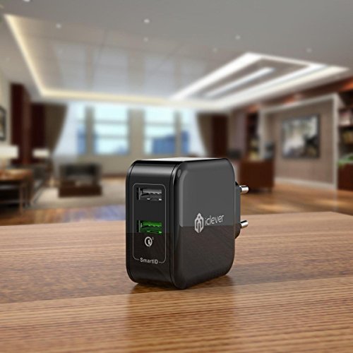iClever BoostCube 30W Dos Puertos USB Cargador de Pared IC-QC02 18W quick charge 12W SmartID - Negro reviews iClever BoostCube 30W Dos Puertos USB Cargador de Pared IC-QC02 18W quick charge 12W SmartID - Negro