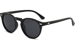 YAMEIZE Occhiali da Sole Polarizzati Donna Rotondi-Classici Vintage Retrò Ovale Colorati Piccolo UV400 Protezione Occhiali Uomo Tondi