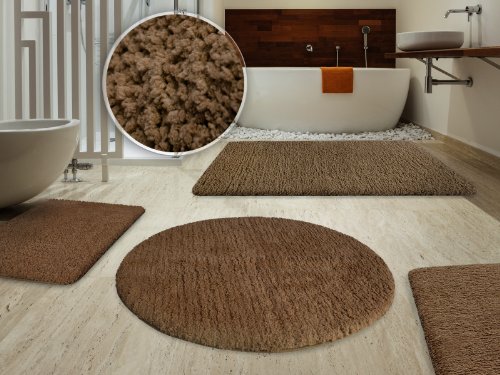 SKY Badematte Uni – Größe wählbar – 70x120cm, braun – Öko-Tex 100 zertifiziert - 2