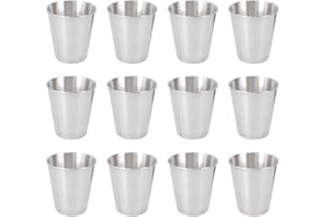 TOYANDONA 12 Pezzi Bicchierini in Acciaio Inossidabile Che bevono Bicchierini Portatili in Acciaio Inossidabile Bicchieri da Vino Bicchiere per Whisky liquore (70 ml)
